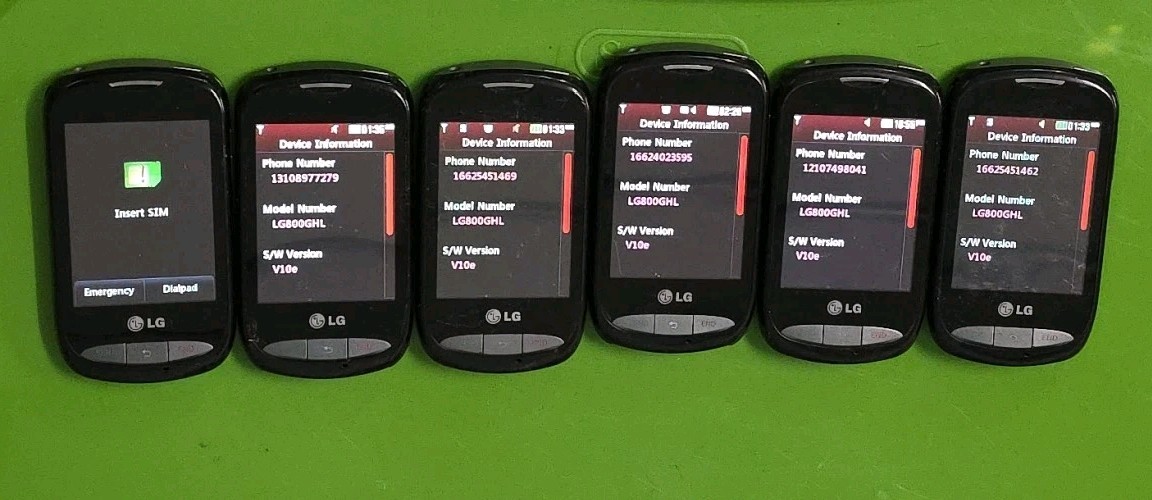 6 Fully Functional LG 800G Plum lot – TracFone, GSM, Each Sold Separately, 👀Pic