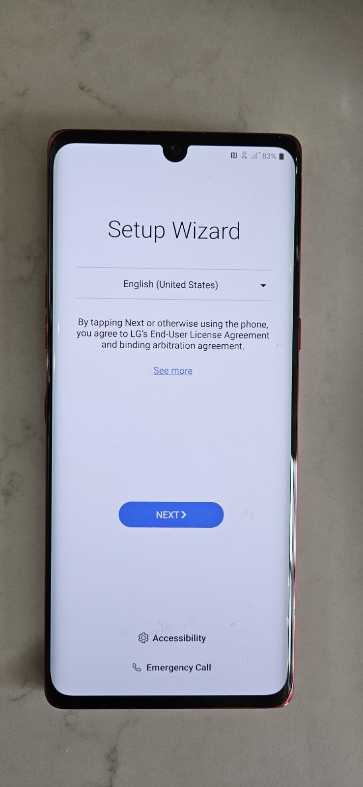 LG Velvet 5G Red Bar Smartphone, Android OS, 48.0MP Camera Resolution