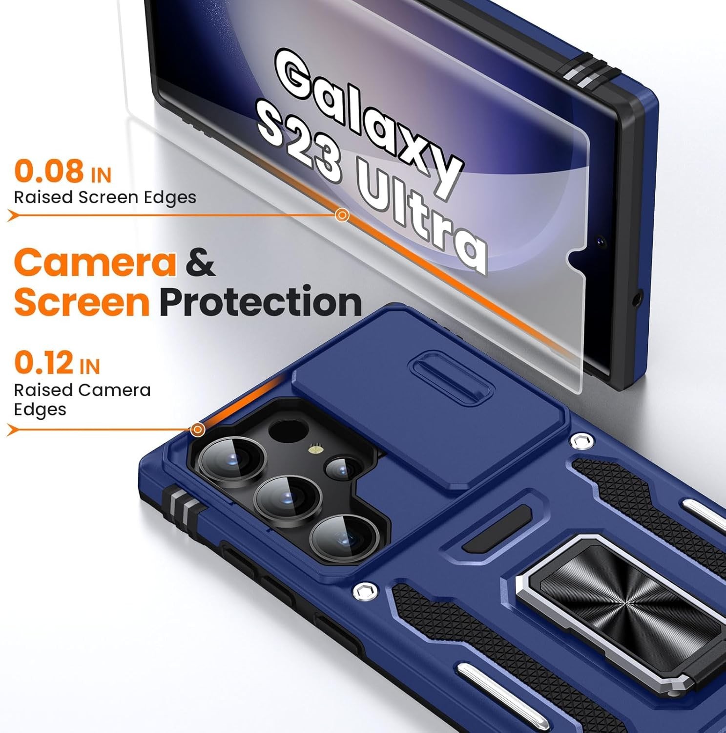 for Samsung Galaxy S23-Ultra Case Case Shockproof Rugged with Slide Camera Cover