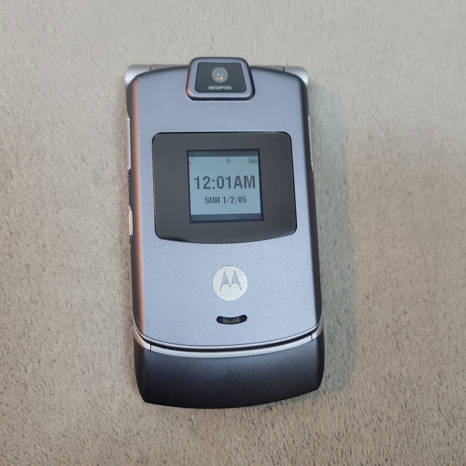 Motorola RAZR V3m Gray U.S. Cellular Flip Phone Rare Works Tested Batt Included