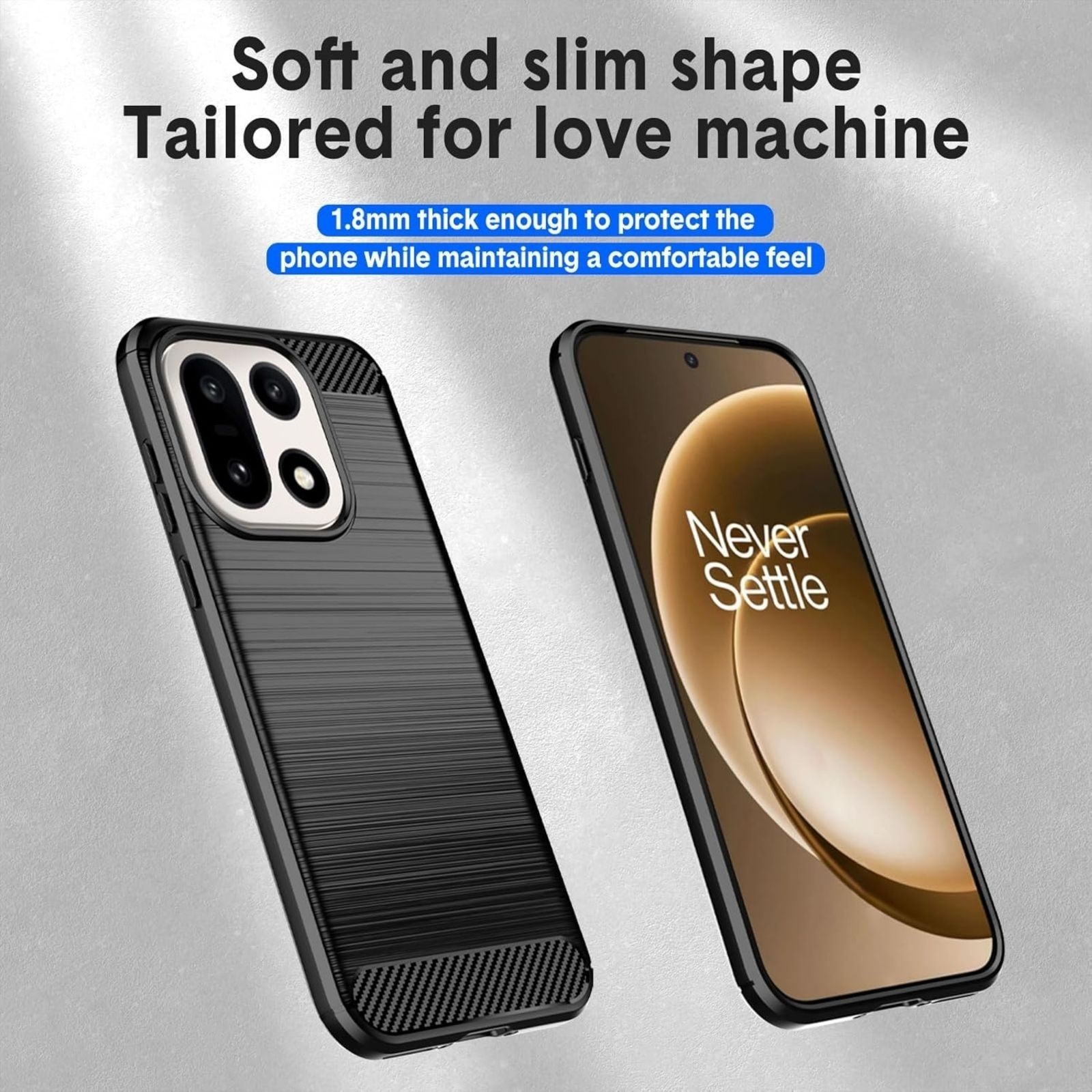 Designed for OnePlus 15 Case, Flexible TPU Shockproof Military Protection Bumper