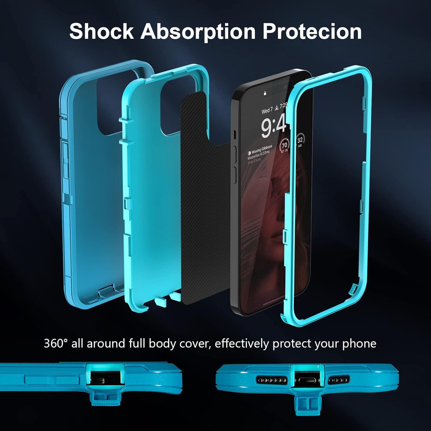 iPhone 14 Pro Max Case Heavy Duty Hybrid Shockproof Bumper Durable Phone Cover