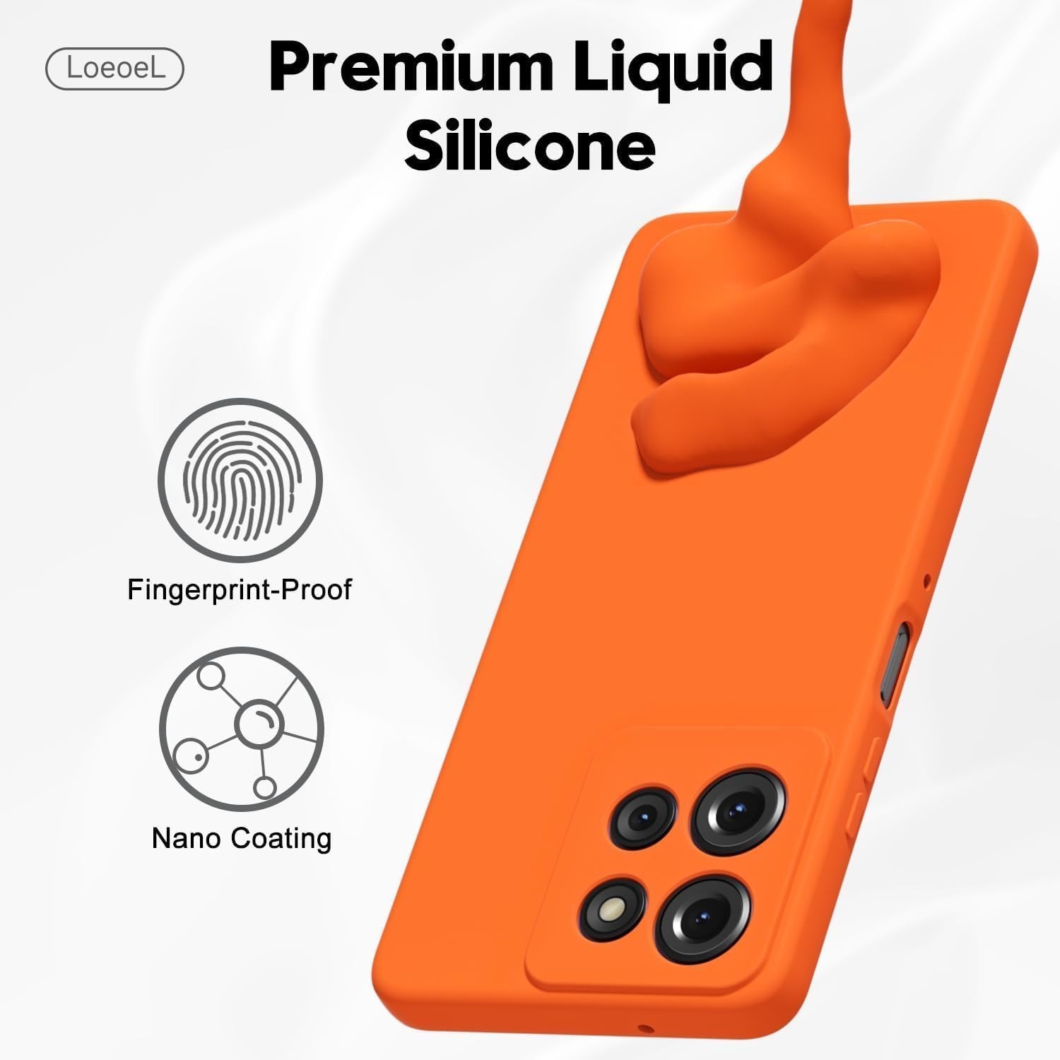 Motorola Moto G 2025 Case G Play 2026/ G 2026 Phone Case Silicone, Neon Orange