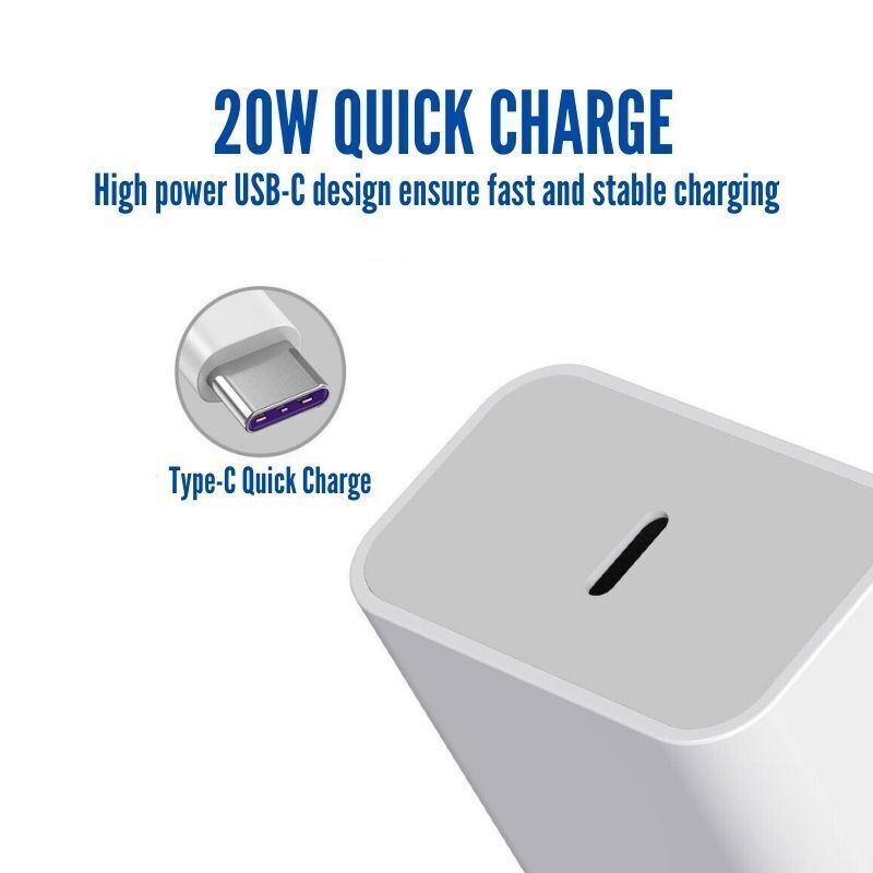 New 20W PD Super Fast Charger 3FT USB-C Cable For iphone 14 13 12 11 Pro Max XS