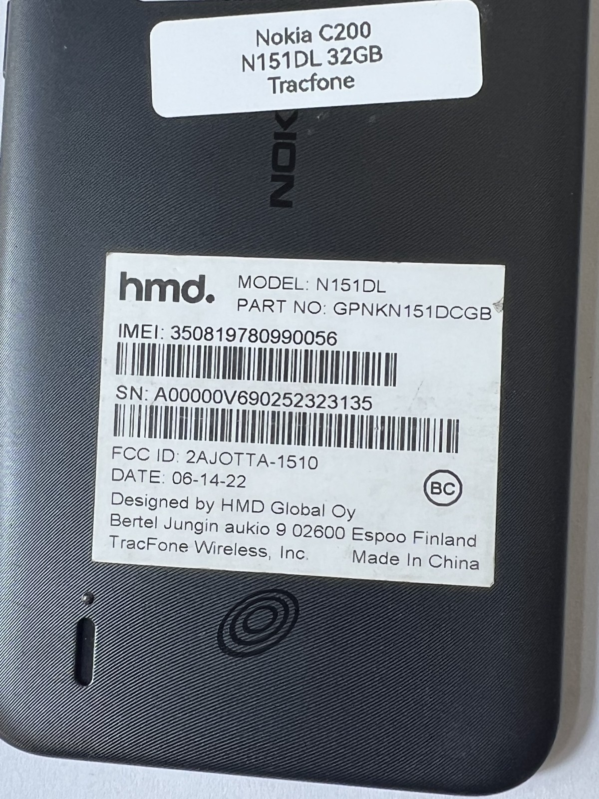 TracFone Wireless TFW hmd. NOKIA C200 N151DL 32GB 6.08″ (Gray) Android 12 – ST