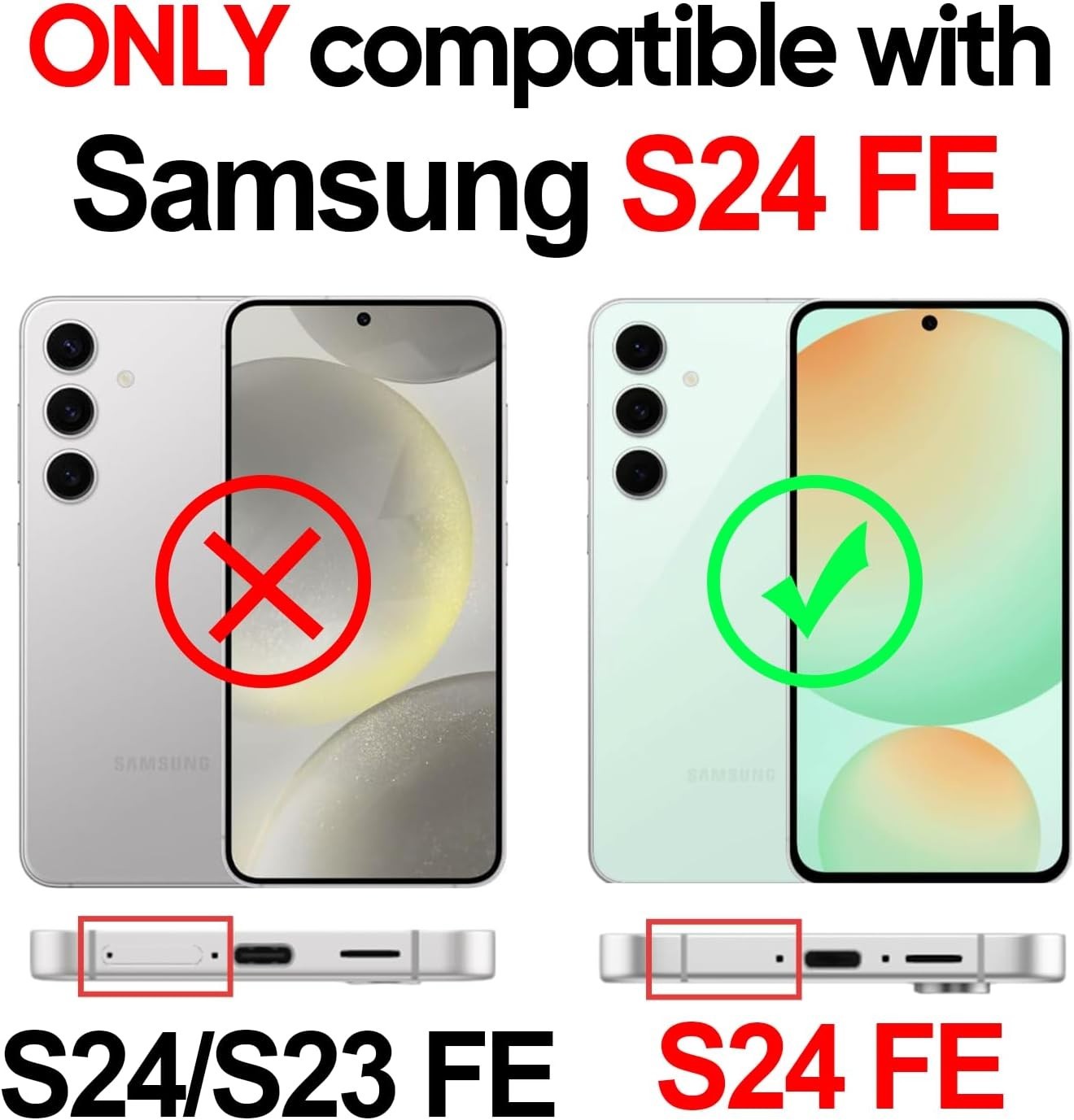 for Samsung Galaxy S24-FE Case Military Grade with Stand,Magnetic Support
