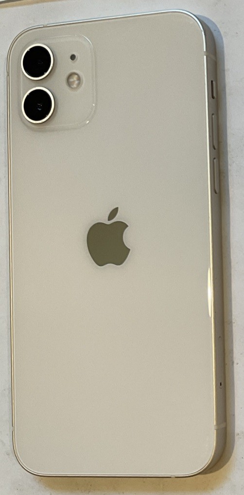 USED WHITE GSM UNLOCKED iPhone 12, 256GB A2172 MGFG3LL/A, 93% BATTERY iOS 16.6