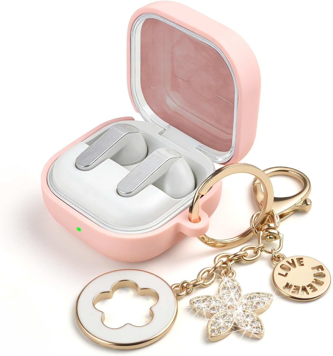 Cute Soft Silicone Case for Samsung Galaxy Buds 4/4 Pro 2026 Cover with Keychain