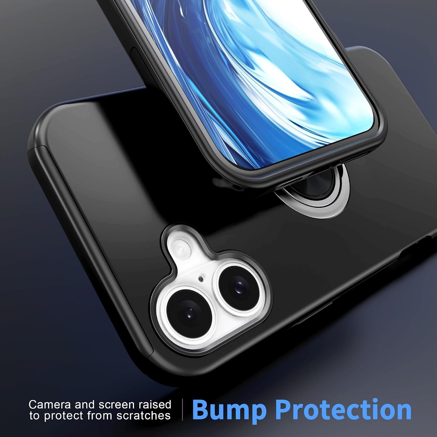 iPhone 17 Case with Screen Protector(Tempered Glass), Hybrid 2 in 1 Protective S