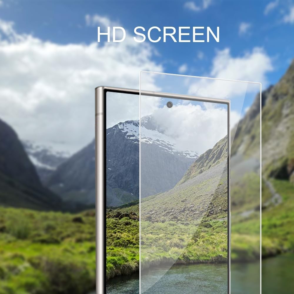 [3+1 PCS] Tempered Glass Screen Protectors for Samsung Galaxy S24 Ultra 6.8 Inch