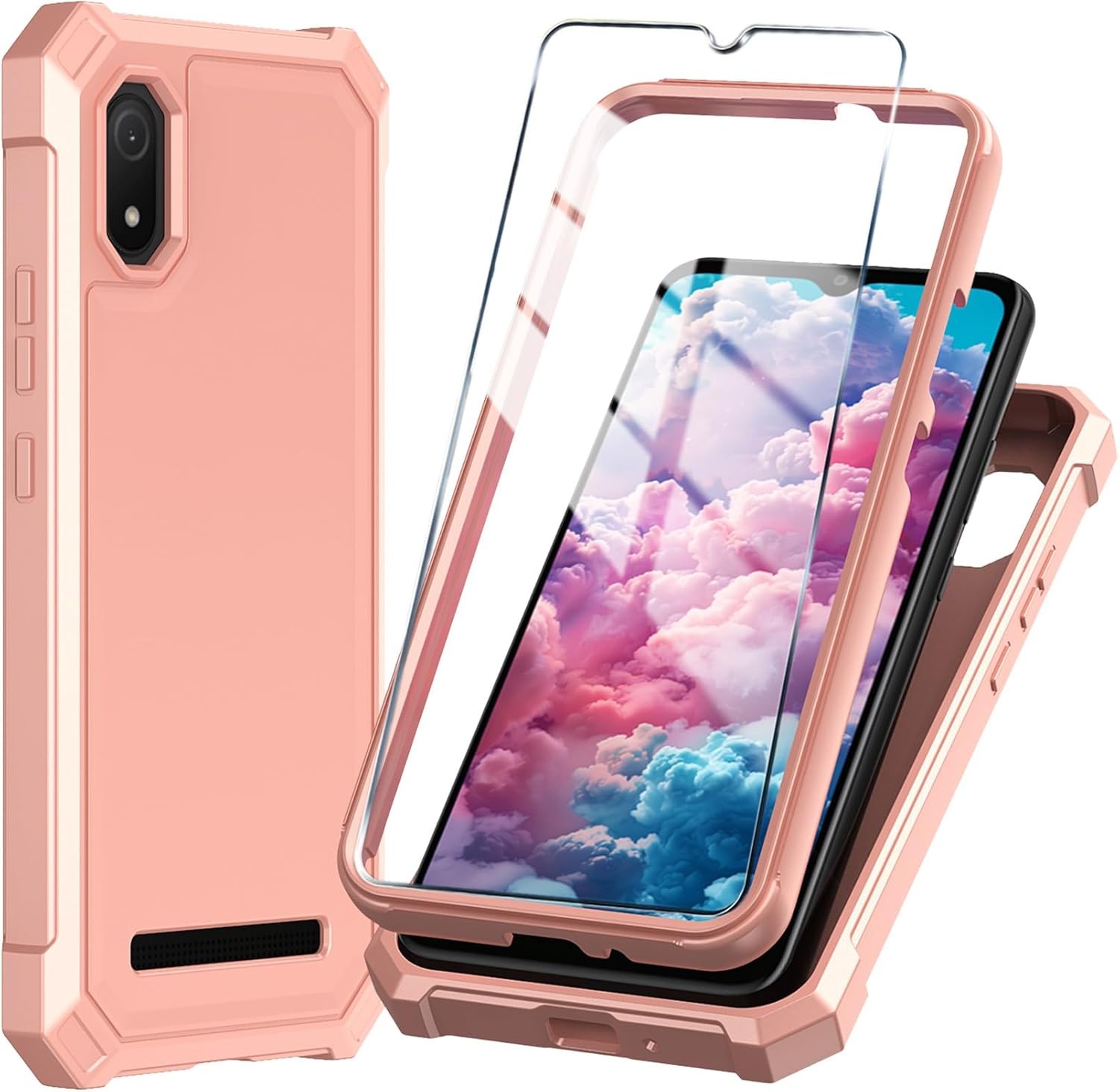 Cloud Mobile Stratus C8 Phone Case with Tempered Glass Screen Protector, Slim Co