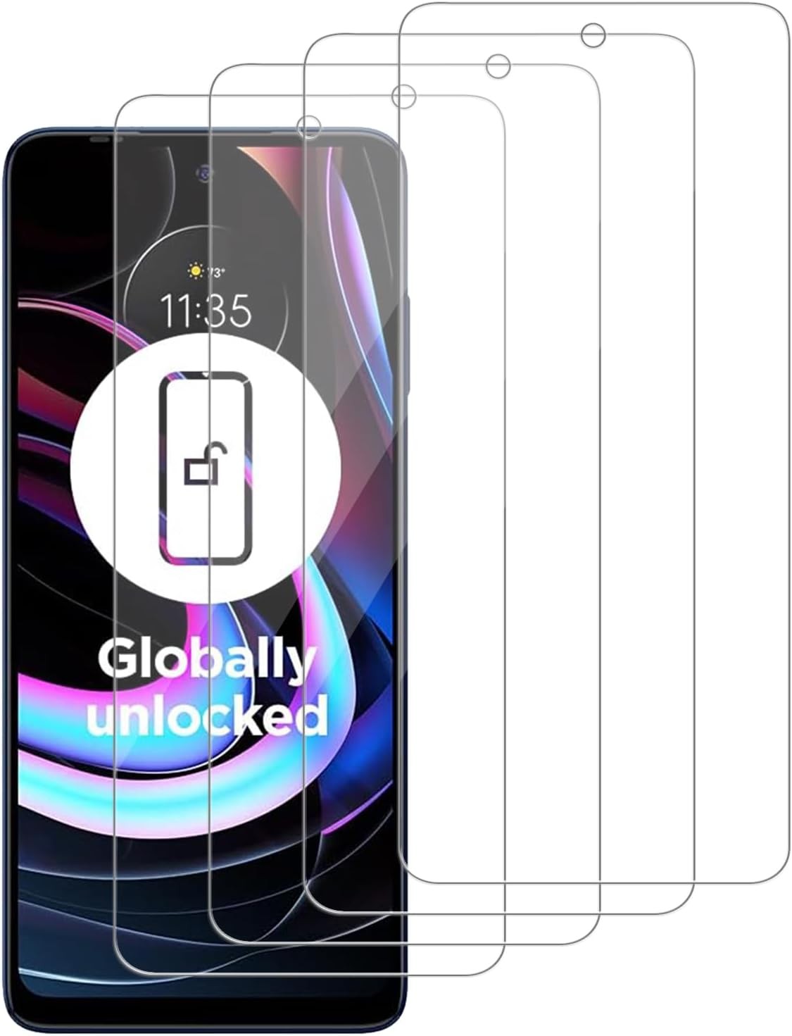 [4+0 PCS] Glass Screen Protector for Motorola Edge 2021 6.1 Inch Anti Spy Case F