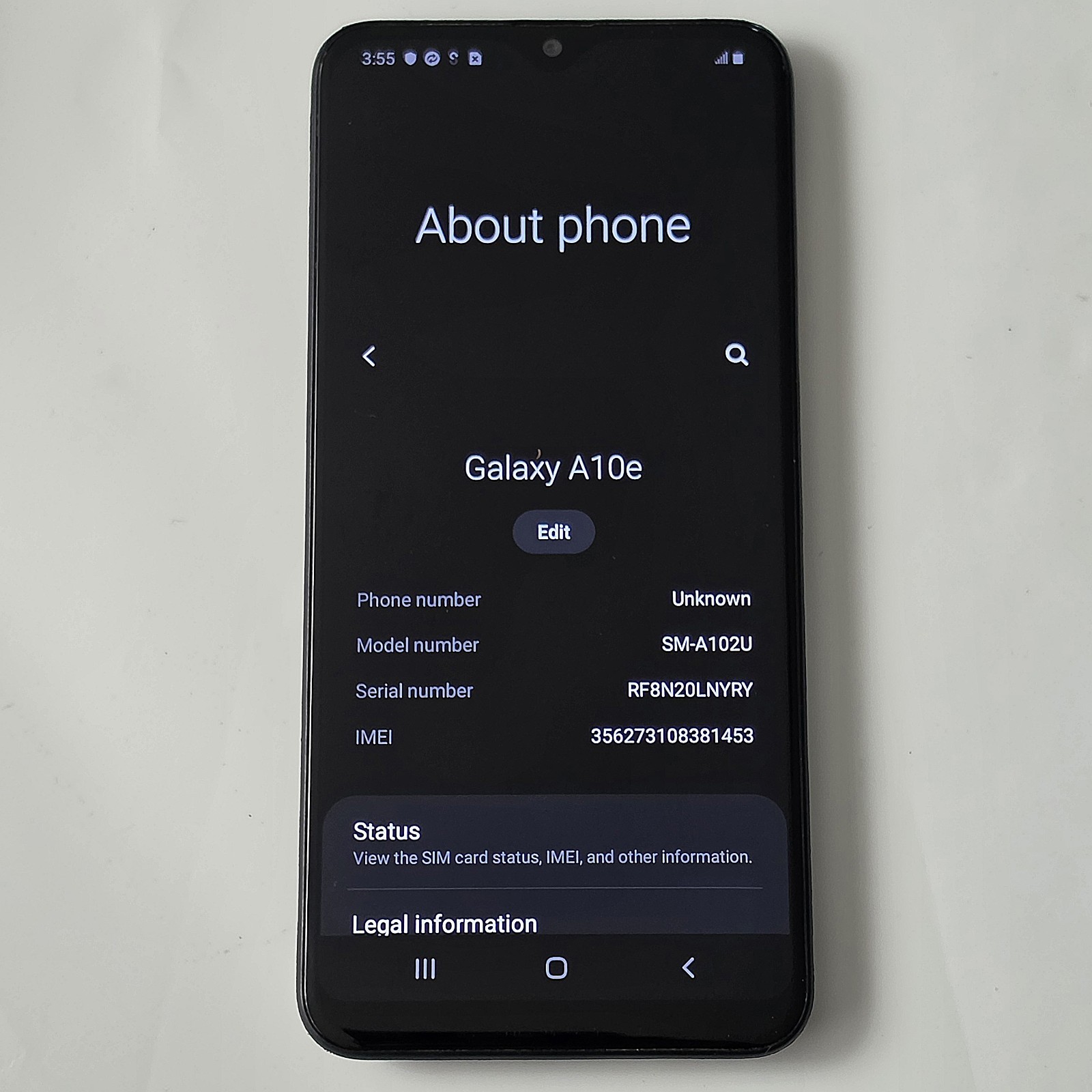Unlocked Samsung Galaxy A10e SM-A102U 32GB Blue Excellent Condition