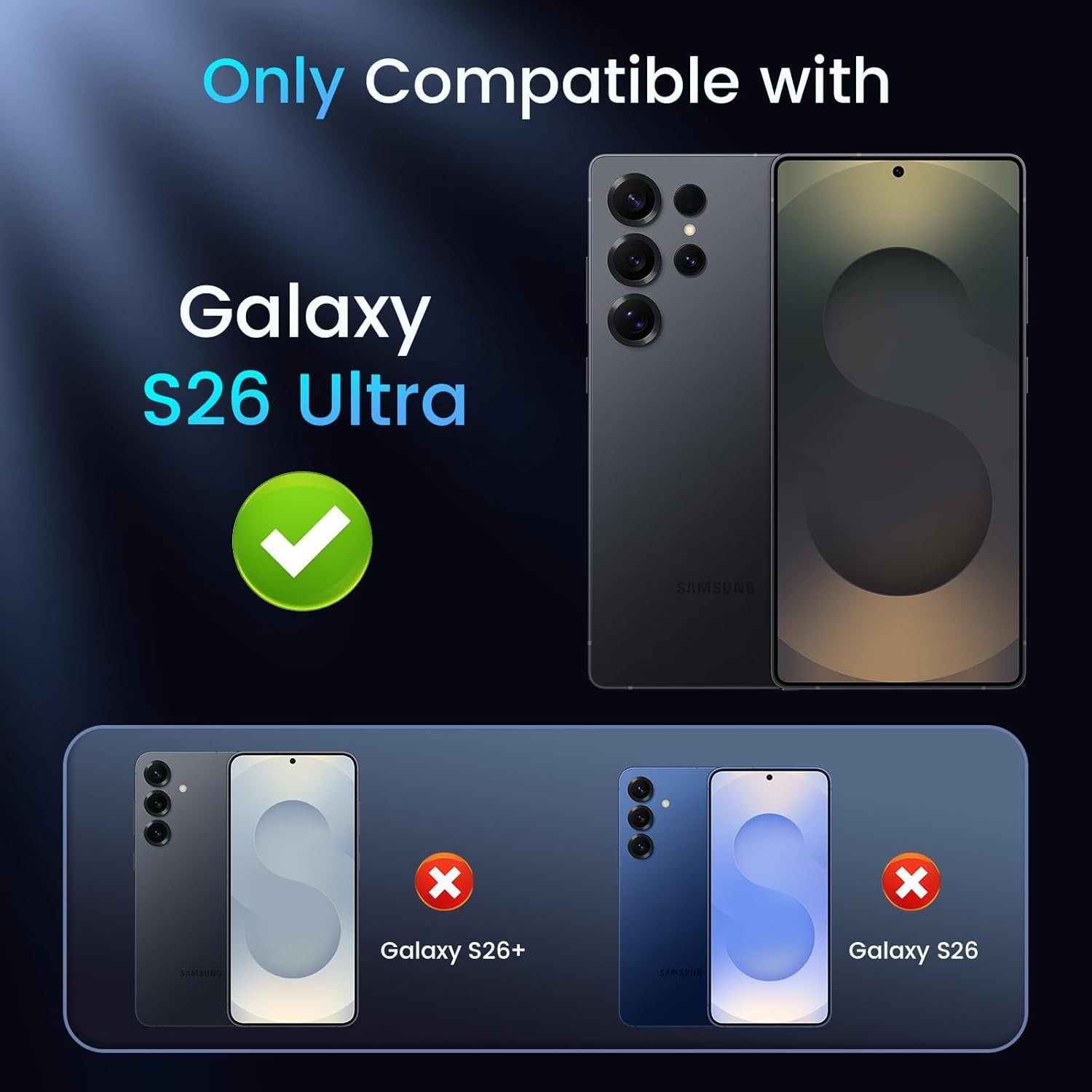 For Samsung Galaxy S26 Ultra Case w/ Kickstand & HD Screen Protector Phone Cover