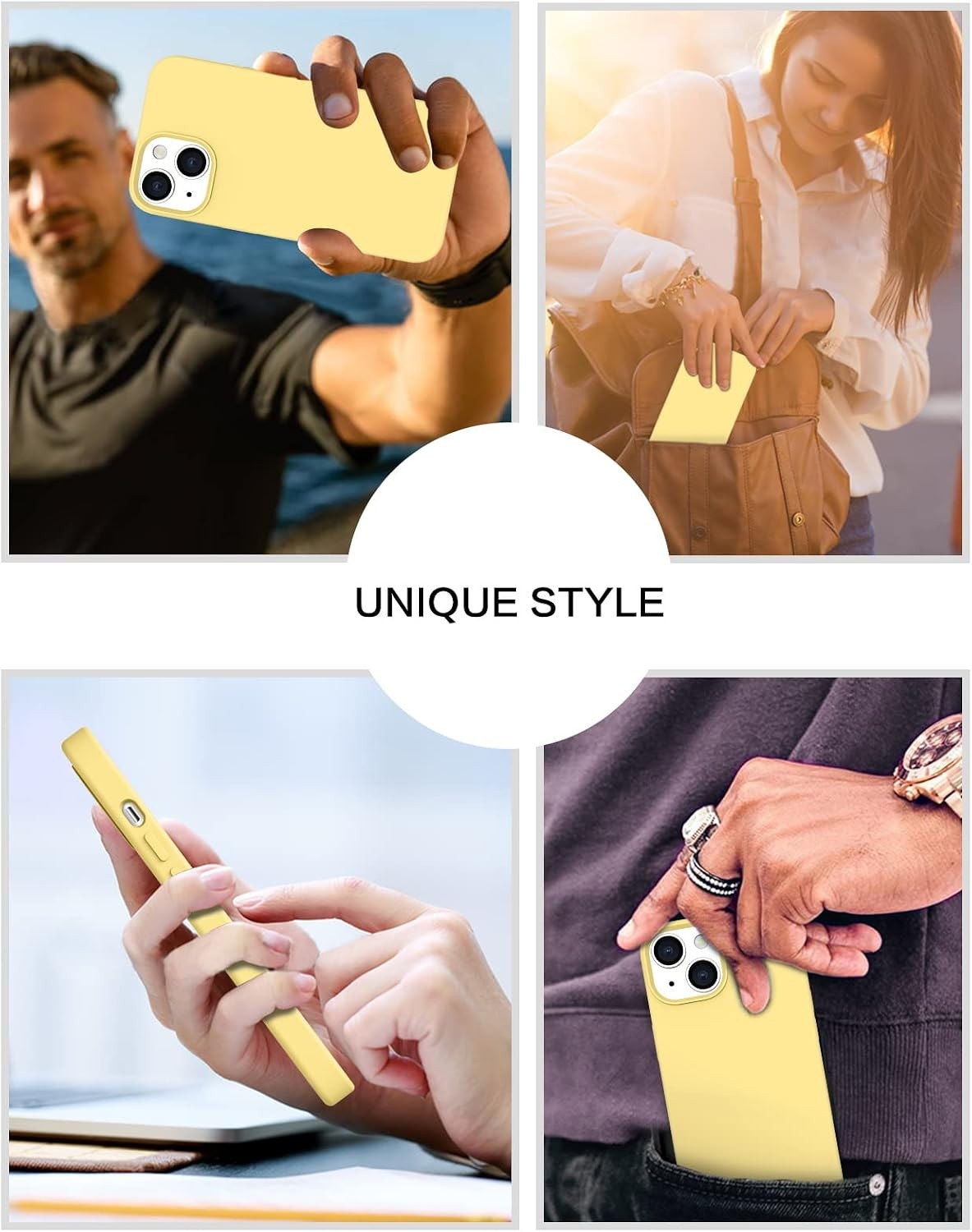 iPhone 14 Case, Liquid Silicone Gel Rubber Bumper Microfiber Lining Shockproof