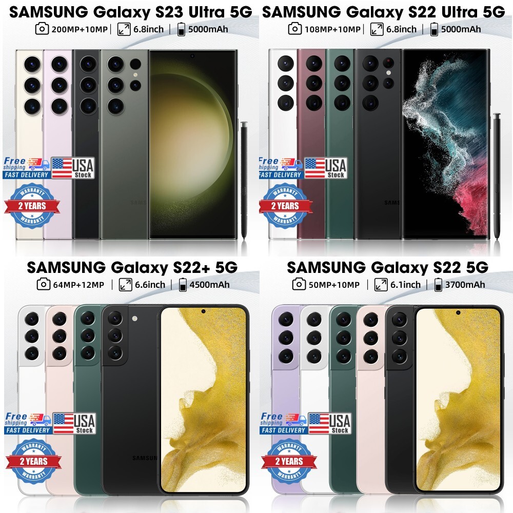 New Samsung Galaxy S23 Ultra S22 Ultra S21 Ultra S22 A53 5G Unlocked GSM CDMA