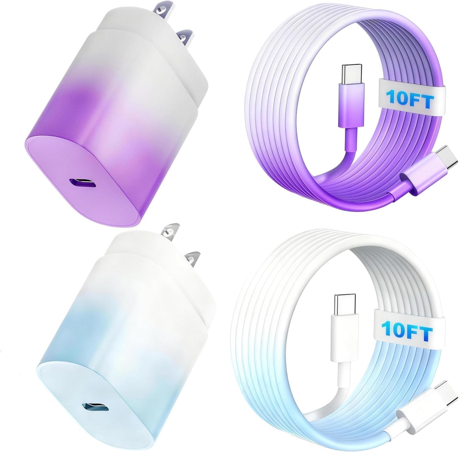 25W USB-C Super Fast Wall Charger for iPhone 17/16, 10FT Cable