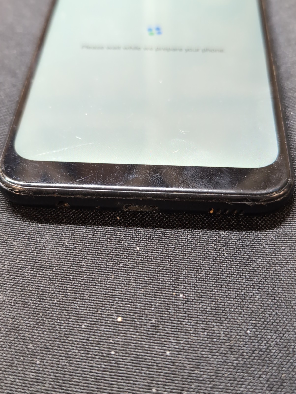 samsung Galaxy A02S Black smart Phone. For parts Only But Powers On