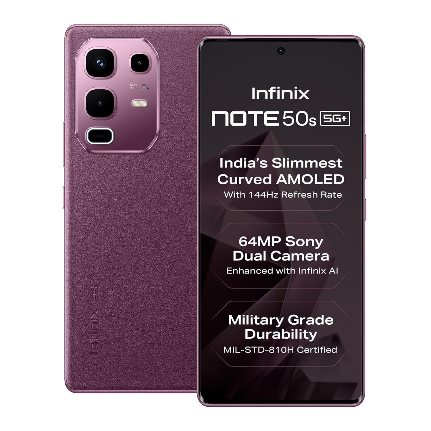 Infinix Note 50s 5G+ Mystic Plum 128GB 6GB RAM Unlocked Global Smartphone