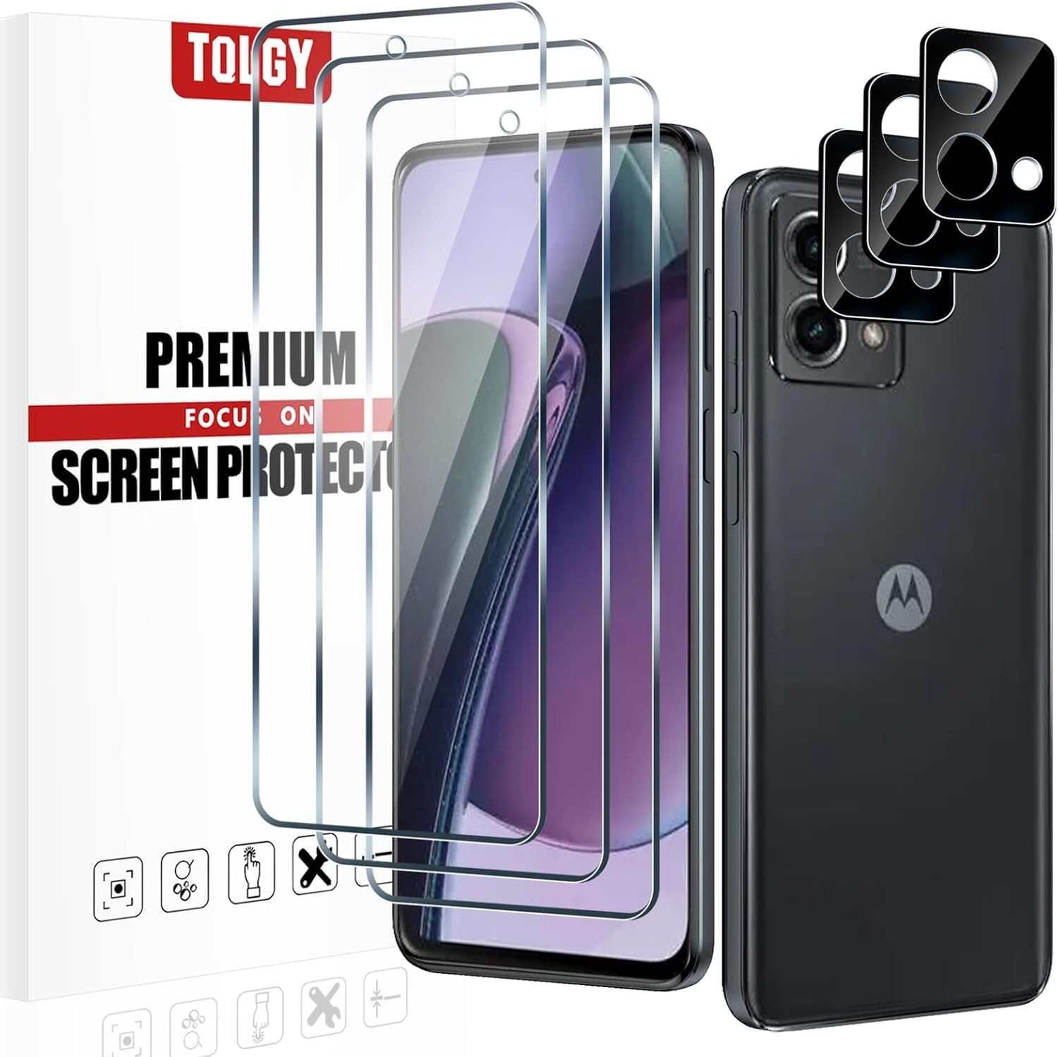 6 in1 for Moto G Stylus 5g 2023,3 pack Screen Protector Film and Camera Lens, 9H