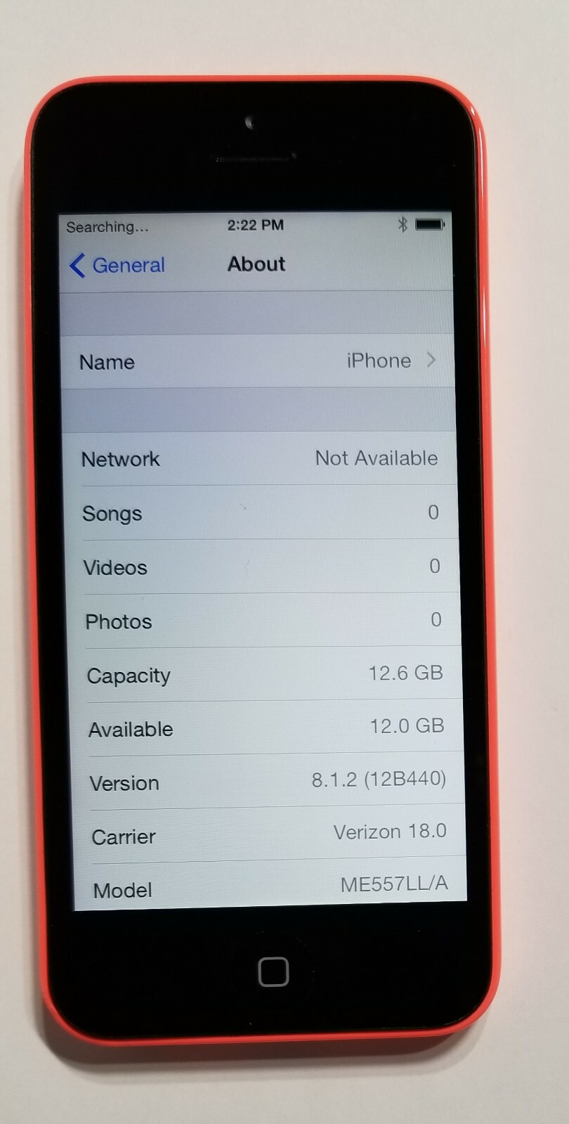 RARE IOS 8.1.2 APPLE IPHONE 5C- ME557LL/A (VERIZON) MUST READ 16GB PINK MINT!!!