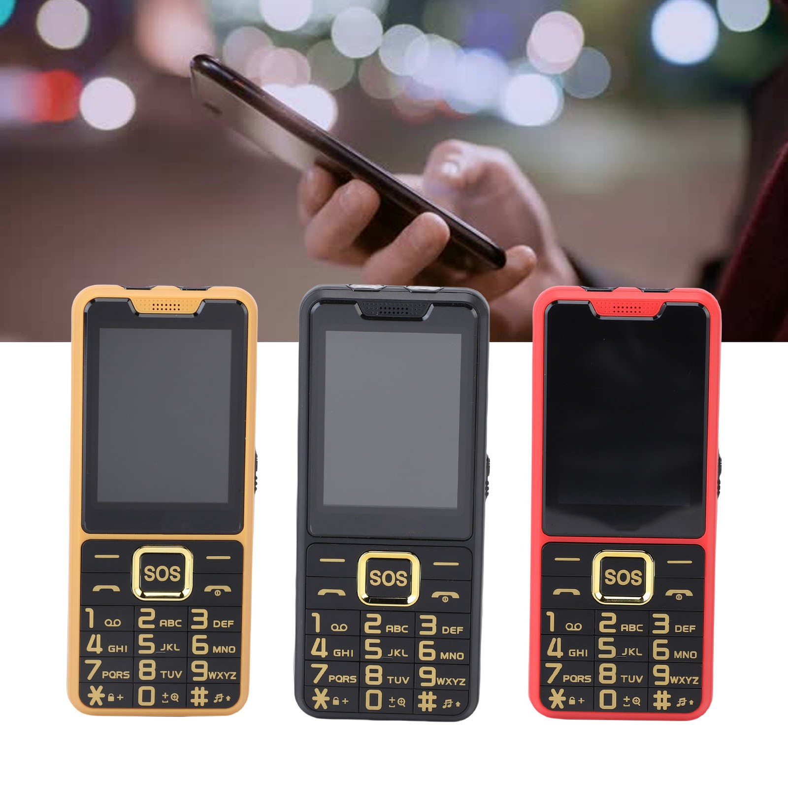 Big Key Phone Ultra Thin 2.6in 2 Flashlight BT 0.3MP Camera Voice Announcement