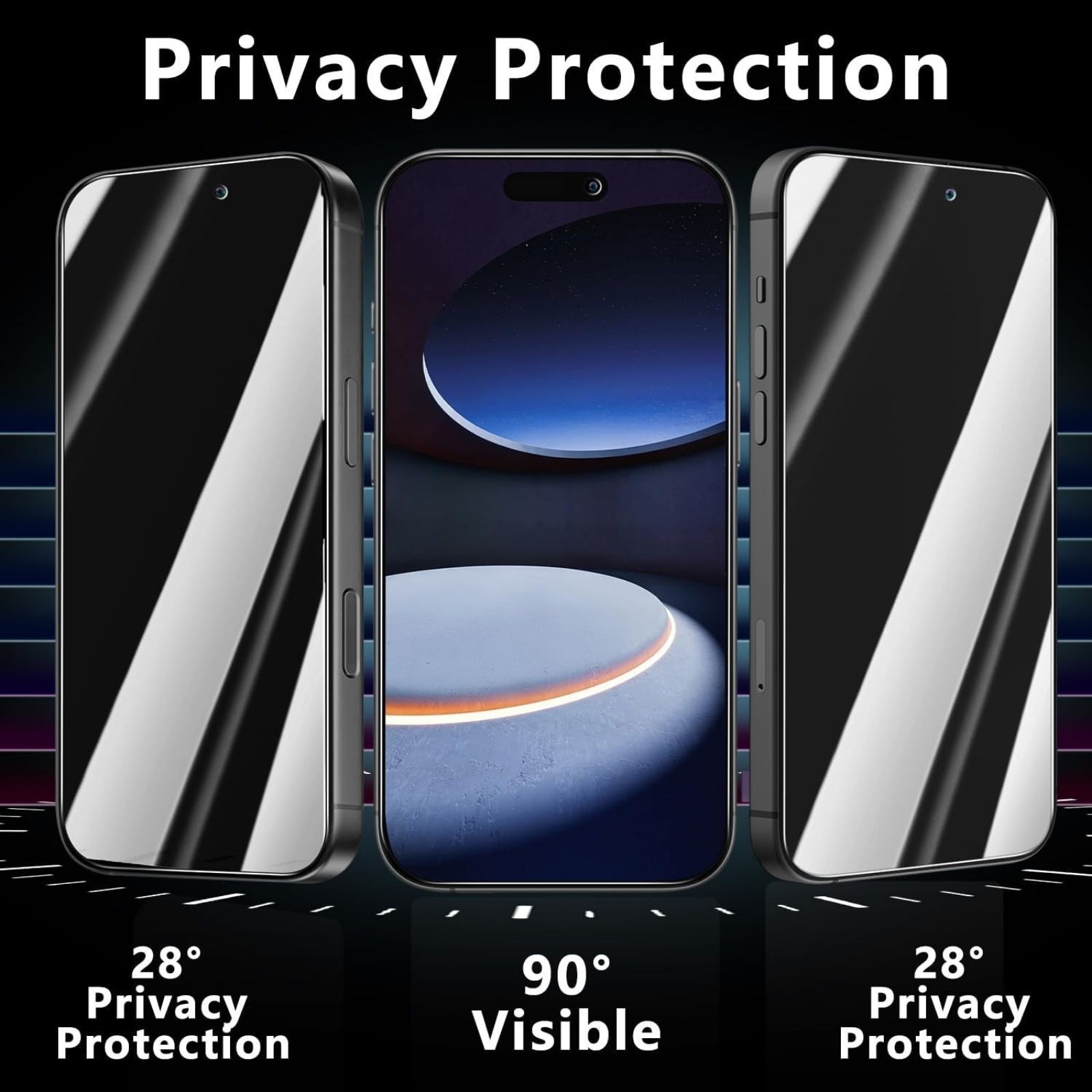 3PCS Privacy Screen Protector & Alignment Frame for iPhone 16 Pro Max Anti Spy