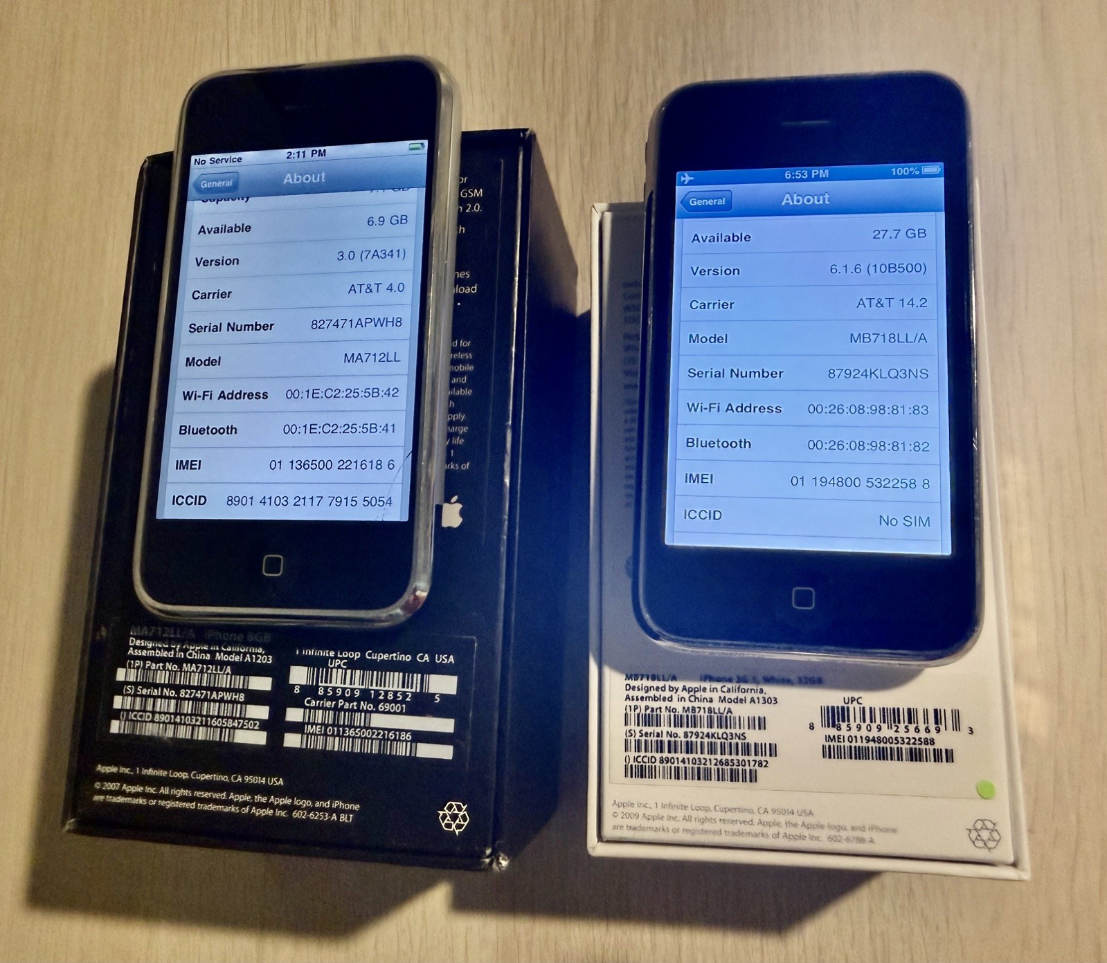 Apple iPhone 1st Generation 8GB A1203 + iPhone 3Gs – Both Matching Box! *READ*