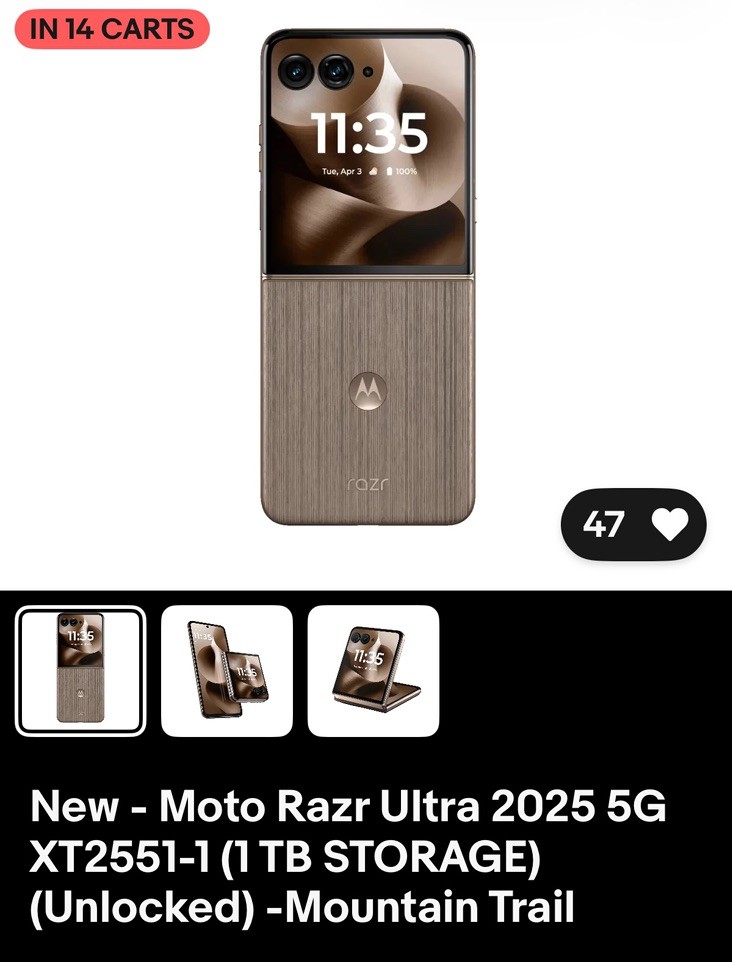 Moto Razr Ultra 2025 5G (1 TB STORAGE) (Unlocked) -Mountain Trail @ MOTO BUDS 2