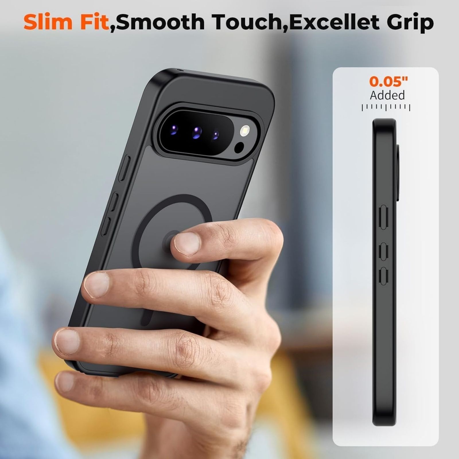 Magnetic for Google Pixel 10 Pro Case/Pixel 10 Case with Screen Protector, Black