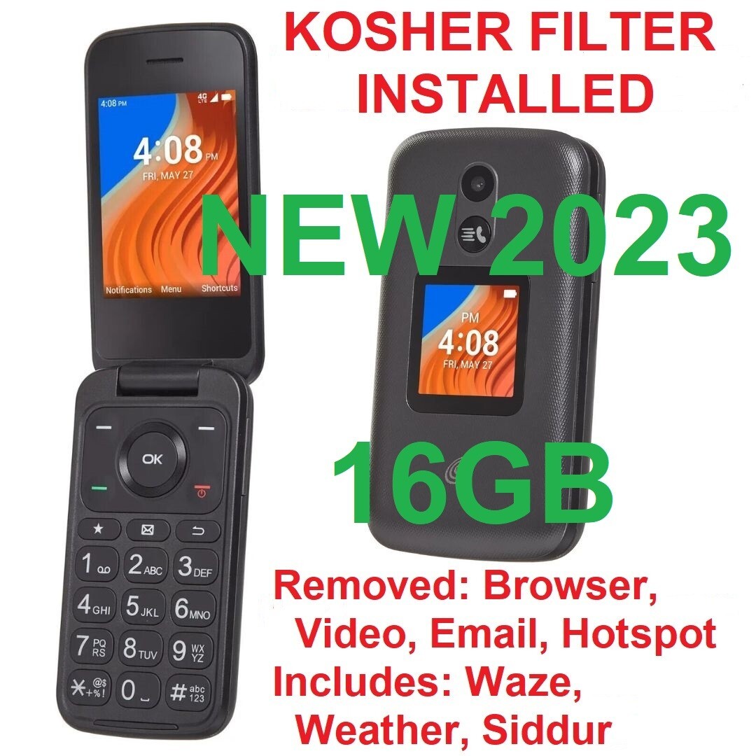 NEW UNLOCKED TCL FLIP 2 GSM CDMA LTE KOSHER FILTER WITH WAZE WEATHER SIDDUR