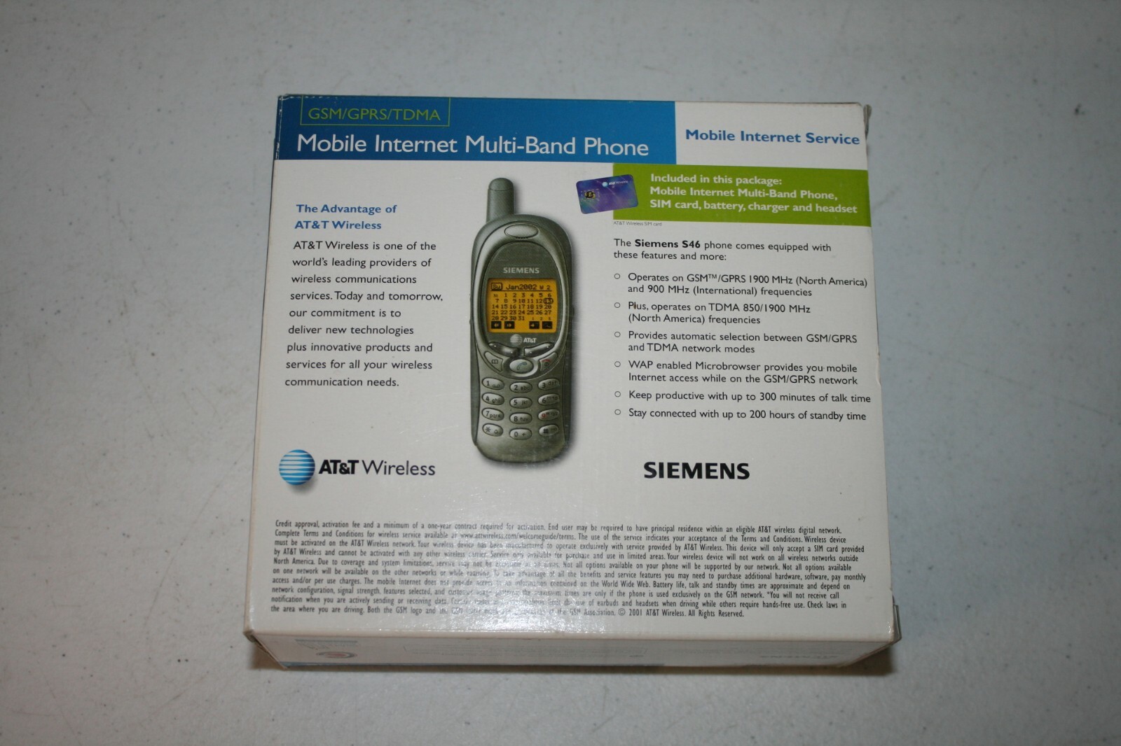 Vintage 2001 Cell Mobile Phone Siemens S46 GSM GPRS TDMA