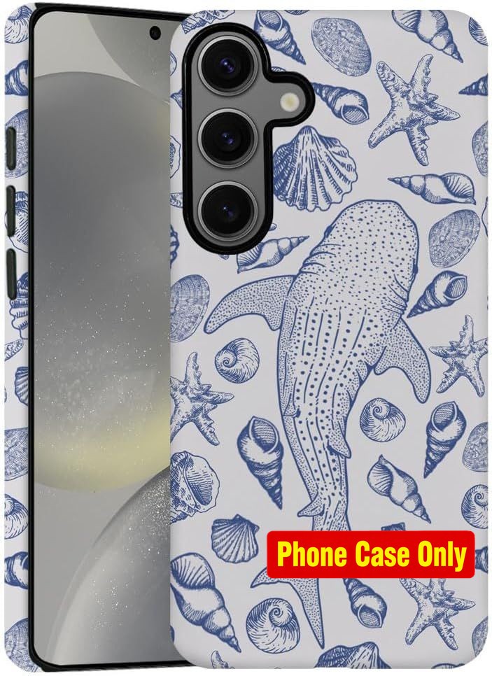 Durable Double-Layer Phone Case for Samsung Galaxy S24 Plus, Blue Whale Shark Oc