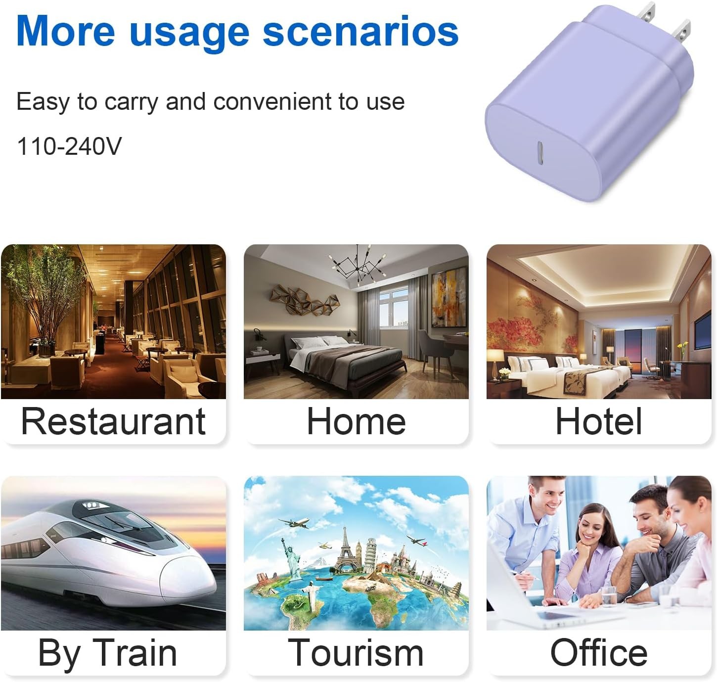 25W USB-C Fast Charger Block for iPhone 15/16/17, Samsung Galaxy S21/S25