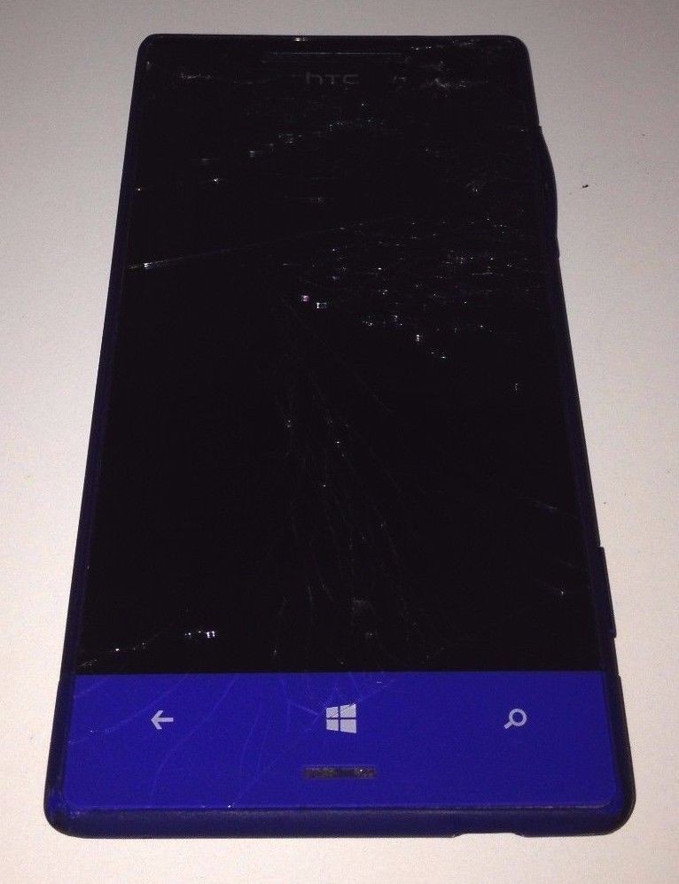 HTC 8XT Violet Sprint Windows 8.0MP Camera Smartphone Fair Condition Cracked LCD