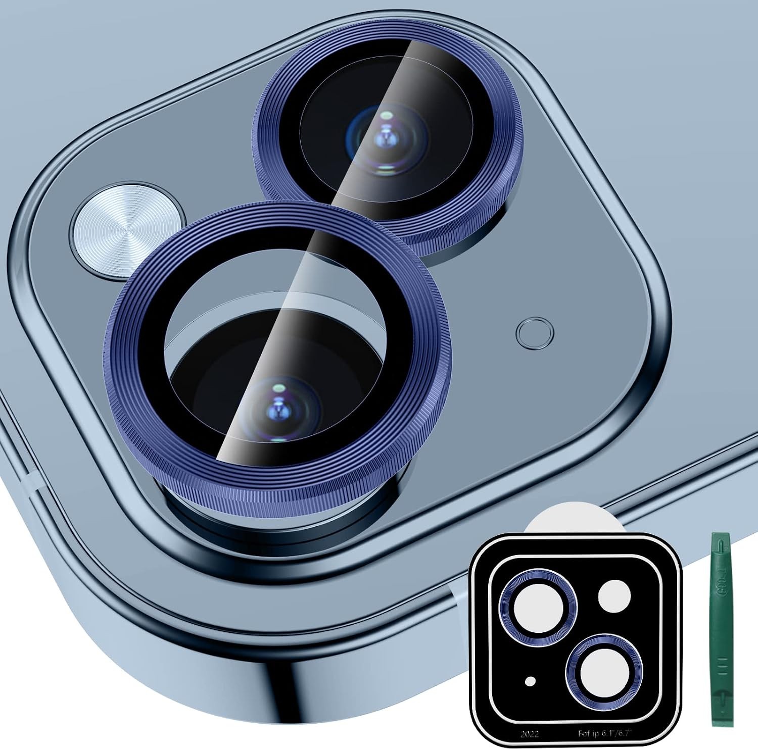 Camera Lens Protector for iPhone 14/Plus – Blue, Ultra Clear/Thin