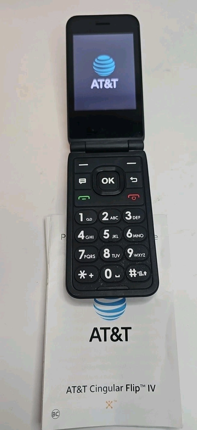 Flip Phone U102AA 4GB – Black w/Camera And Color Screens / Large Buttons- (AT&T)