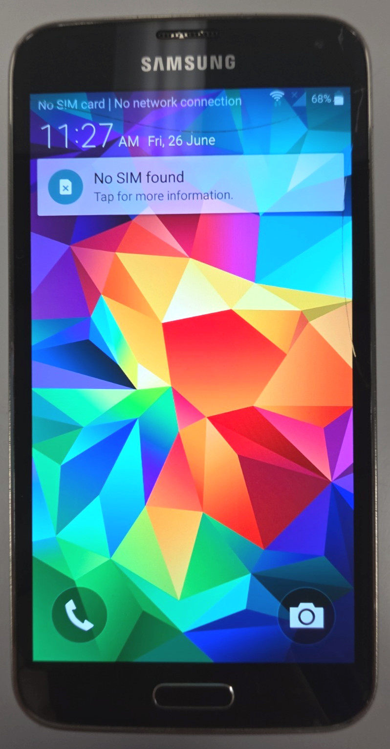 Samsung Galaxy S5| 5.1″| 16GB| 2GB RAM| 6.0.1| SM-G900V| Charcoal Black
