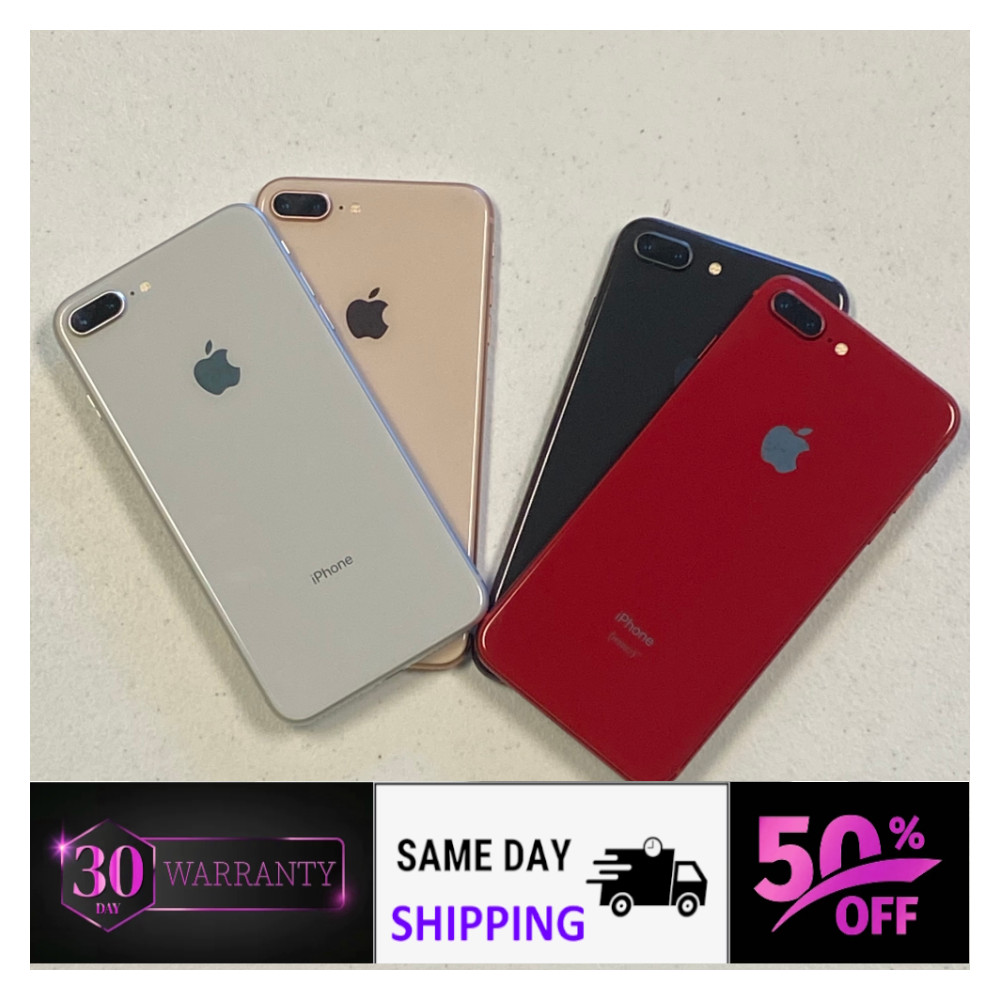 Apple iPhone 8 Plus 64GB – Unlocked, Red/Gold/Gray, Very Good Condition