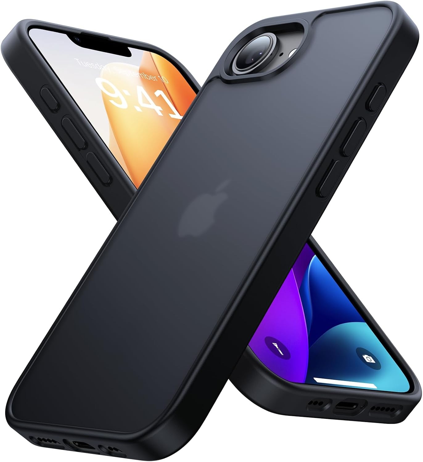 Slim Translucent Case for iPhone 16e & 17e, 16FT Military Grade Shockproof, Blac