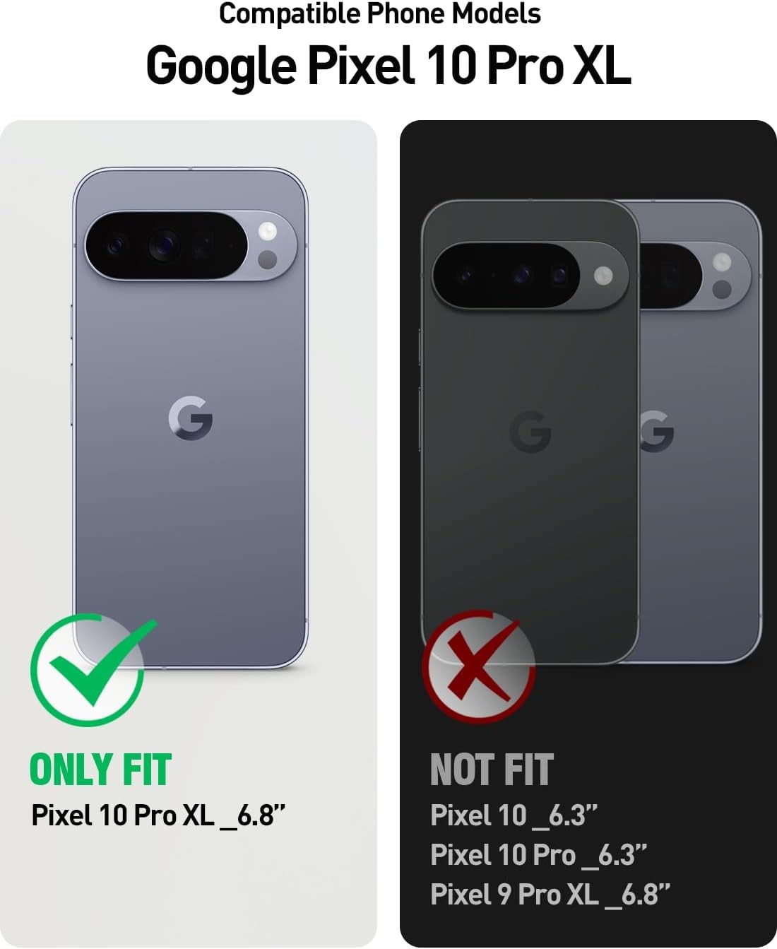 Rugged Shockproof Case with Built-in Screen Protector for Google Pixel 10 Pro XL