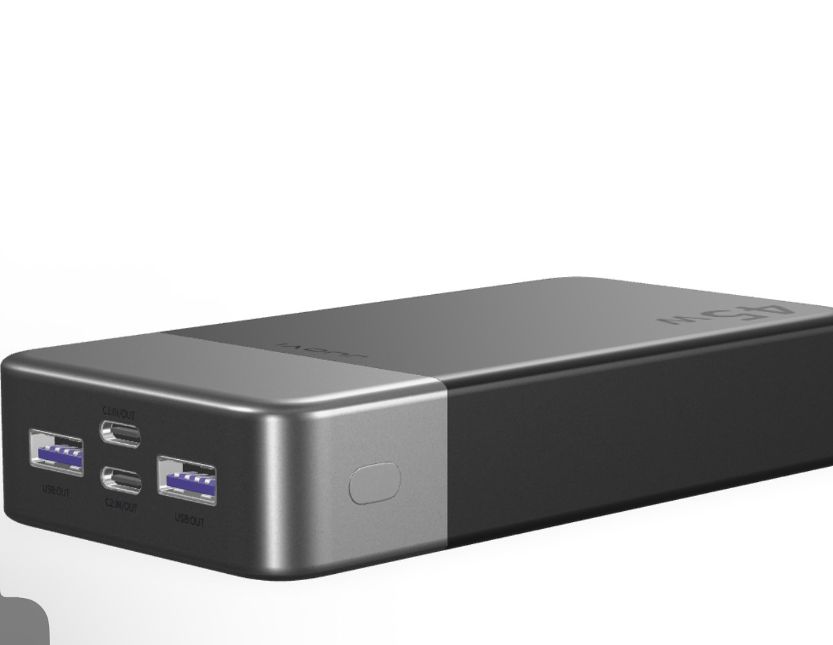 JUOVI 20000mAh 45W Power Bank USB -CD Fast Charging Portable Battery Pack LED