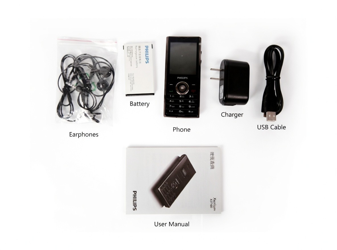 Philips Xenium X3560 2MP 60 Days Standby Unlocked Dual SIM 2G Feature Cell Phone