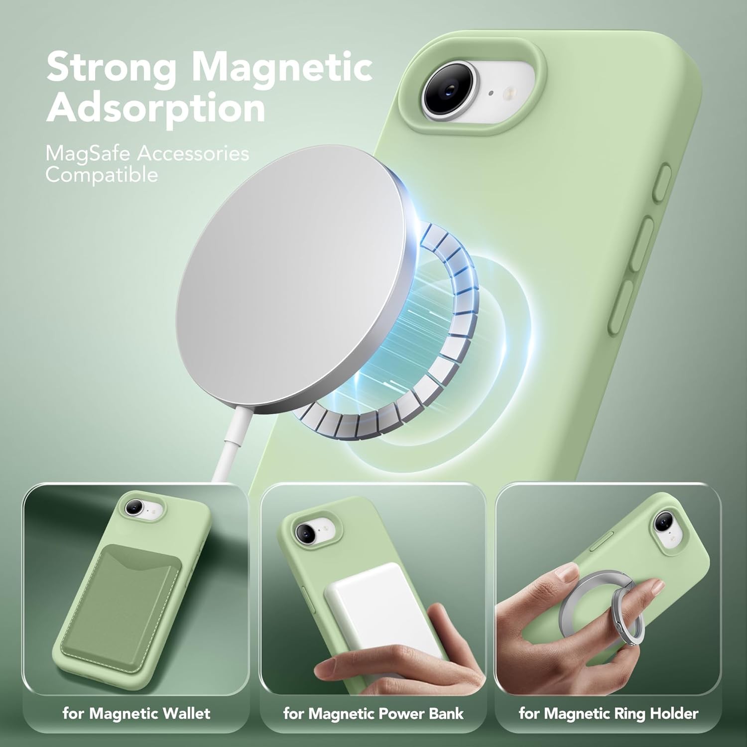 Magnetic for iPhone 17e/iPhone 16e Case, Slim Silicone Shockproof Protective Cas