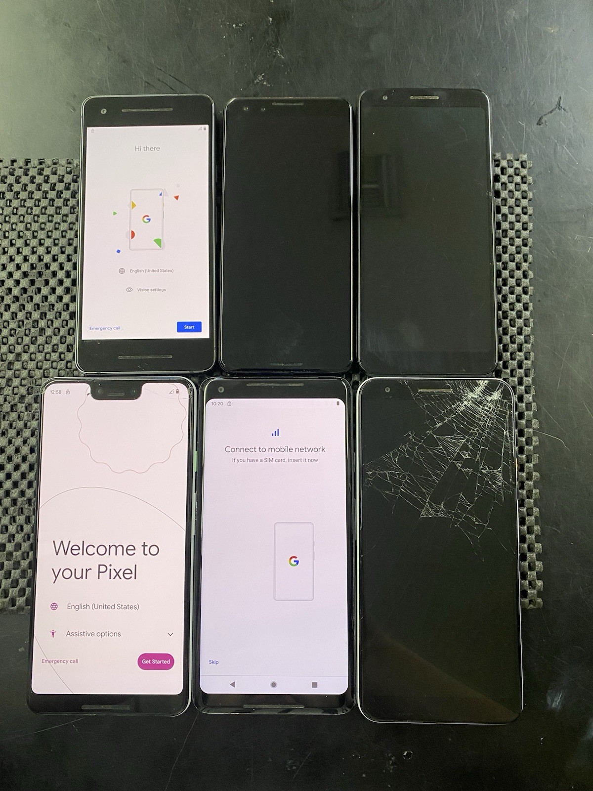 Lot Of 6 Google Pixel 2a/2/2XL For Parts/Repair – I5