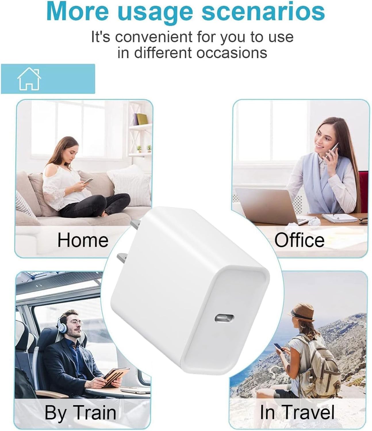 3 Pack 20W USB-C Fast Charger Adapter for iPhone 17/16/15