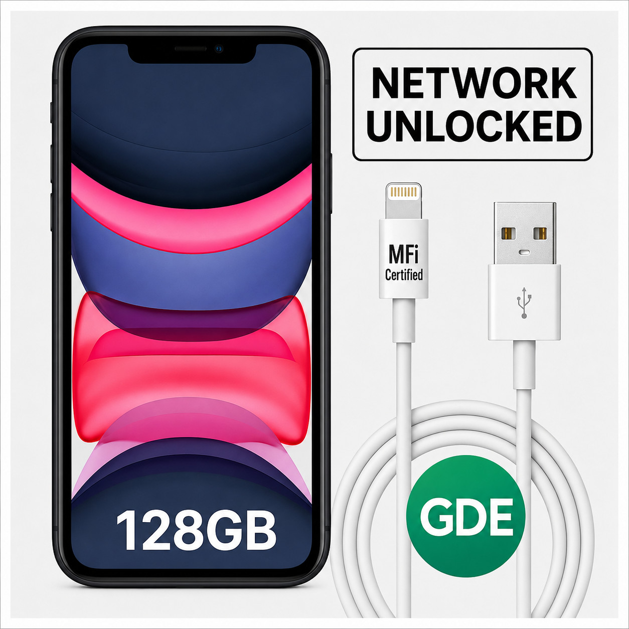 Fair Apple iPhone 11 128GB Unlocked Space Gray ATT Tmo Vzw 🔋89%+