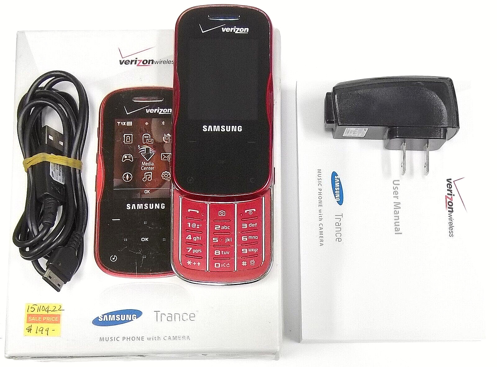 Samsung Trance SCH-U490 – Red & Black ( Verizon ) Very Rare Slider Phone – Boxed