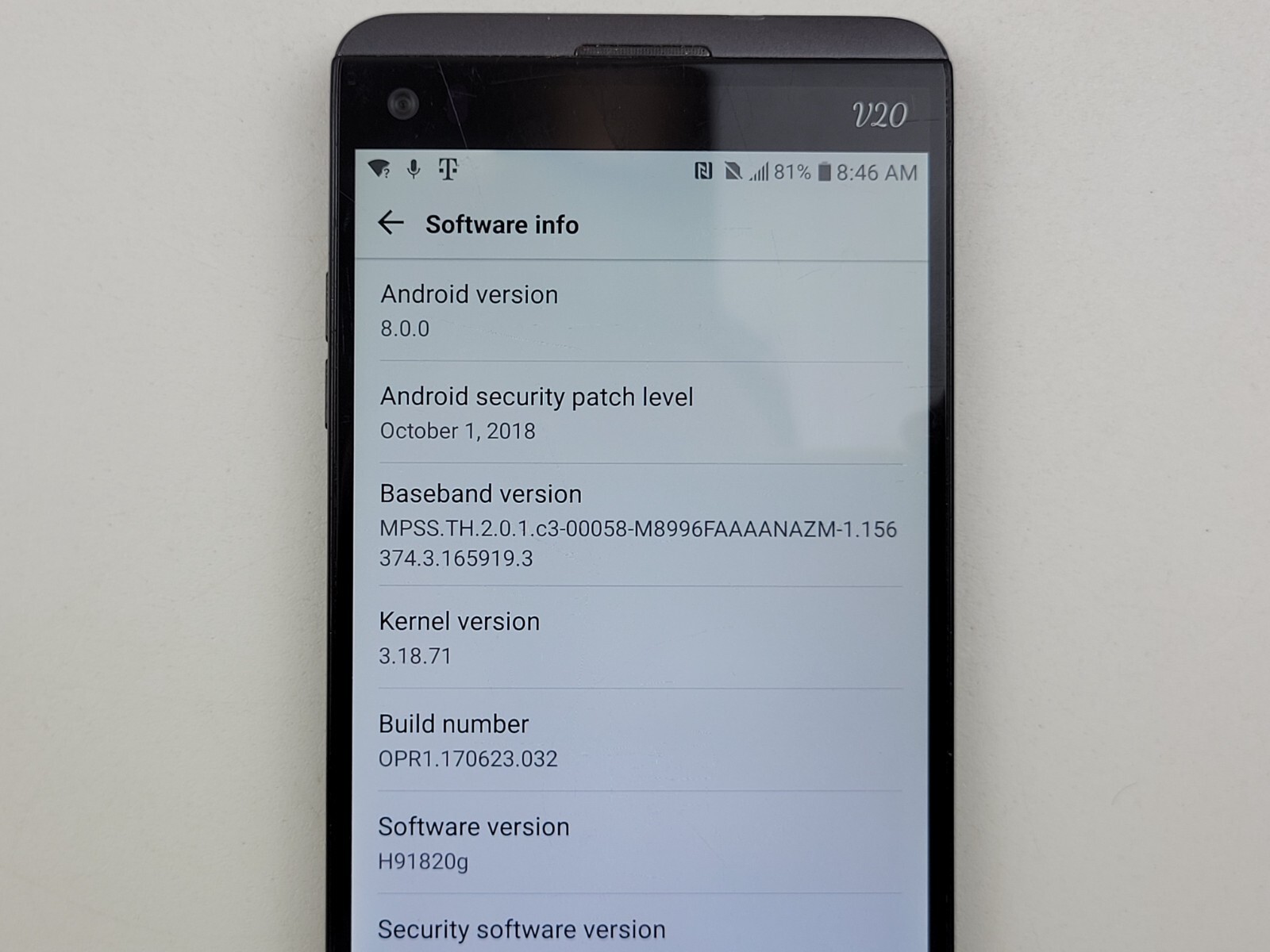 LG V20 (LG-H918) 64GB – Gray (T-Mobile) – POOR CONDITION – Clean IMEI – J0070