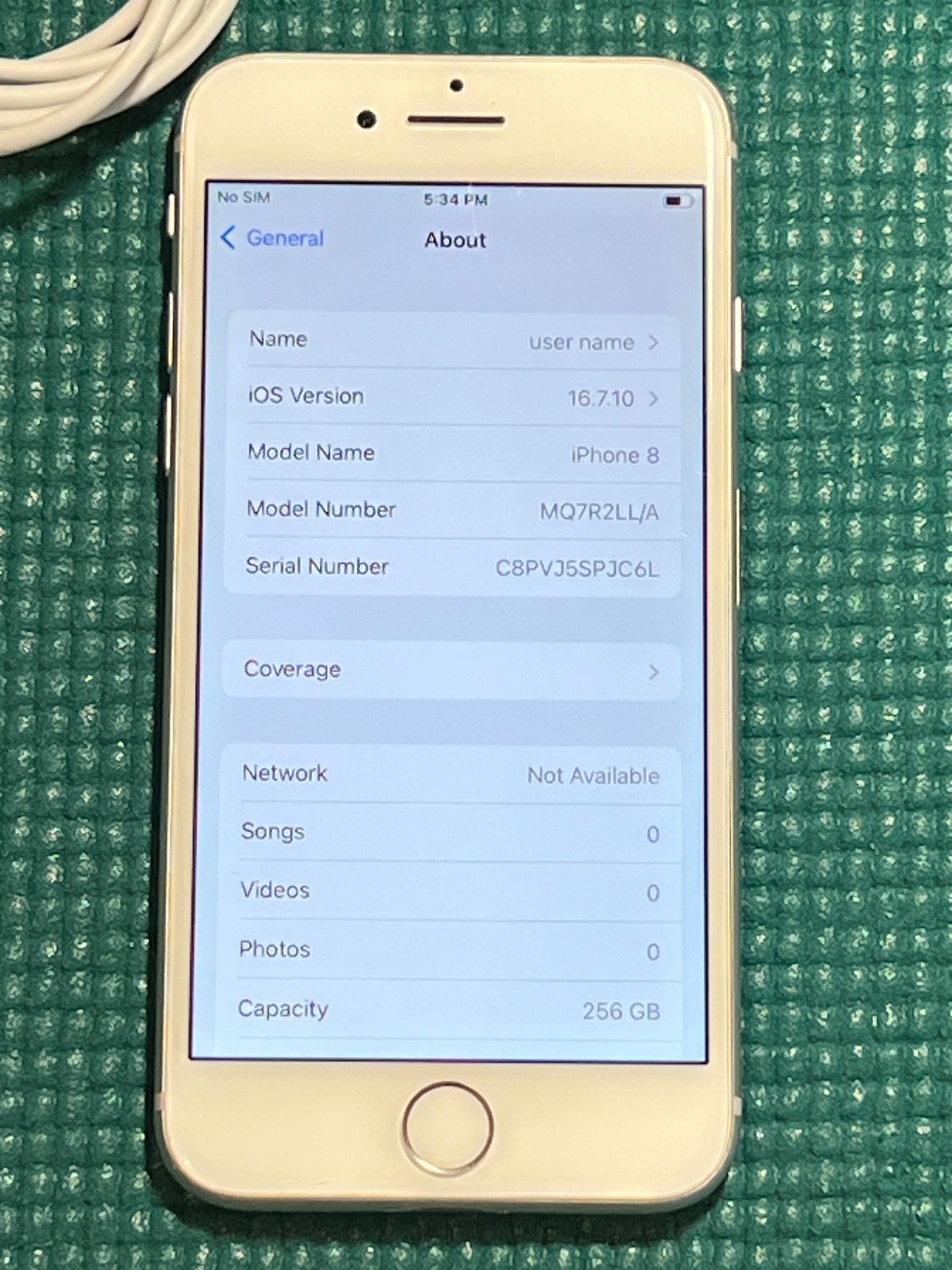 Apple iPhone 8 – 256GB – Silver (Unlocked) A1905 (GSM)